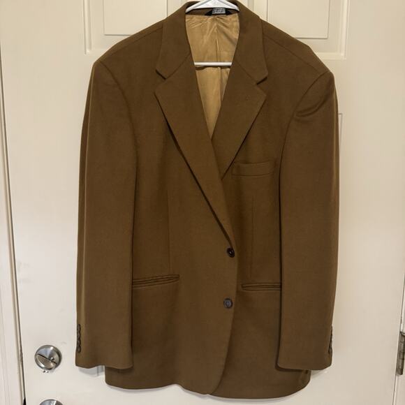 Sport Coat 100% Cashmere 44R Classic Haspel Brown Soft Two-Button Blazer Jacket - Picture 4 of 9